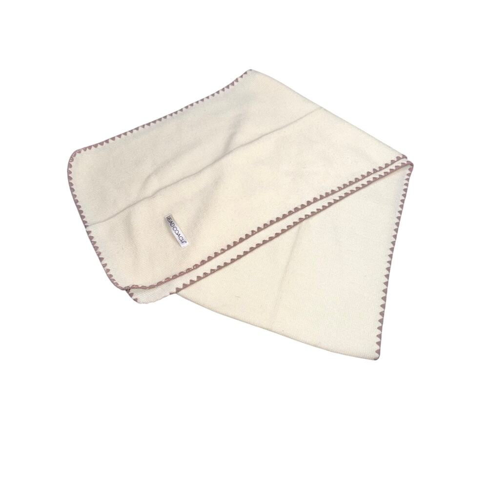 Head coach cream neck wrap scarf stitched ends detail 11x68 inches